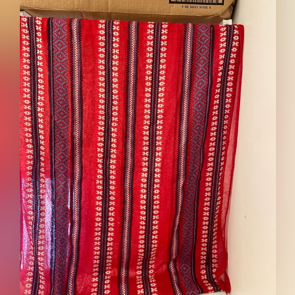 RED MULTI COLOR INFINITY SCARF